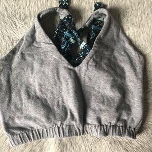 Cotton made in USA Tie back grey crop top by “the elephants pants”